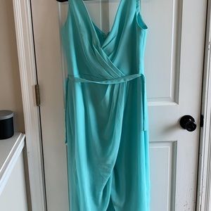 Teal chiffon dress